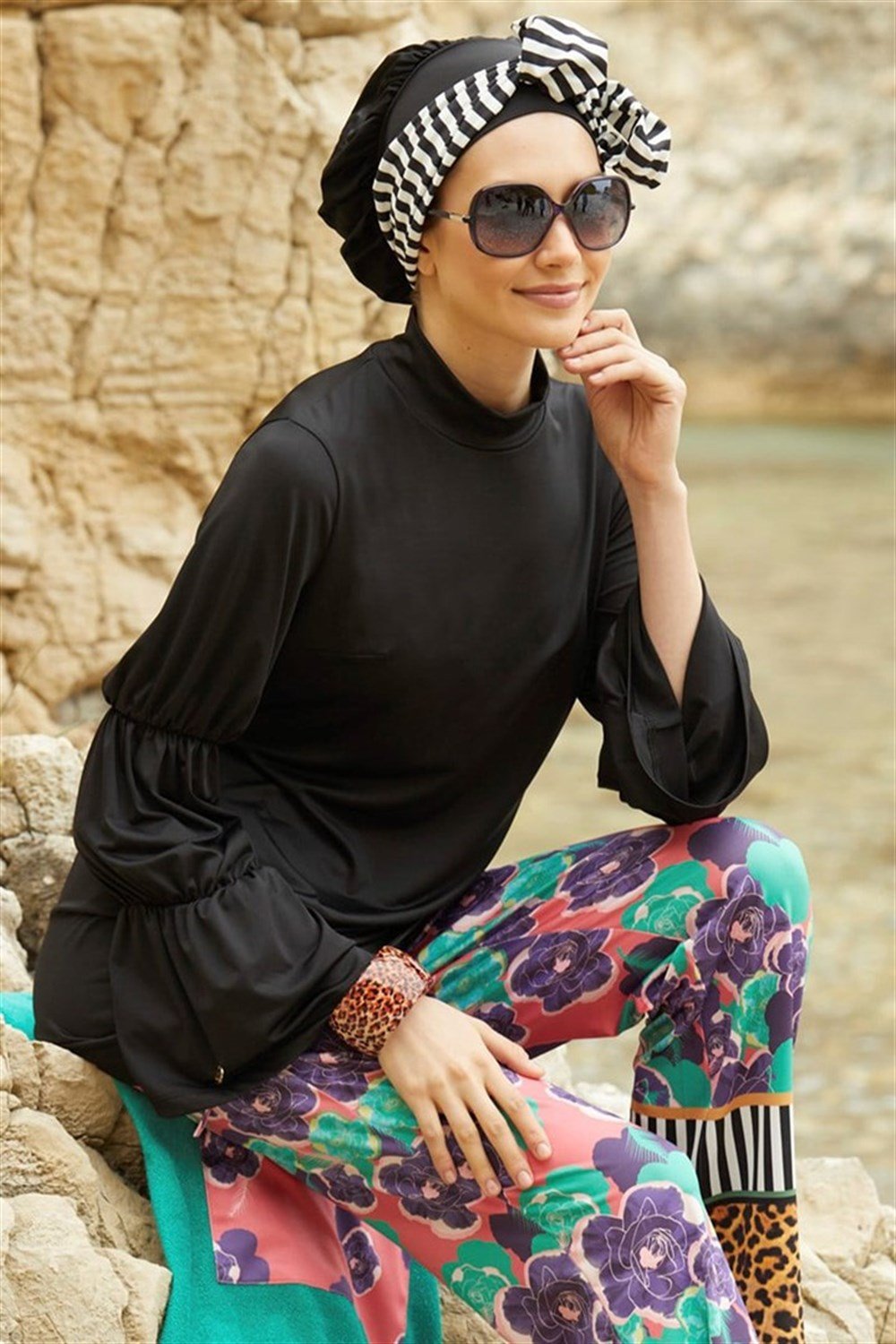 Mayovera Fuşya Çiçekli Tasarım Mayo