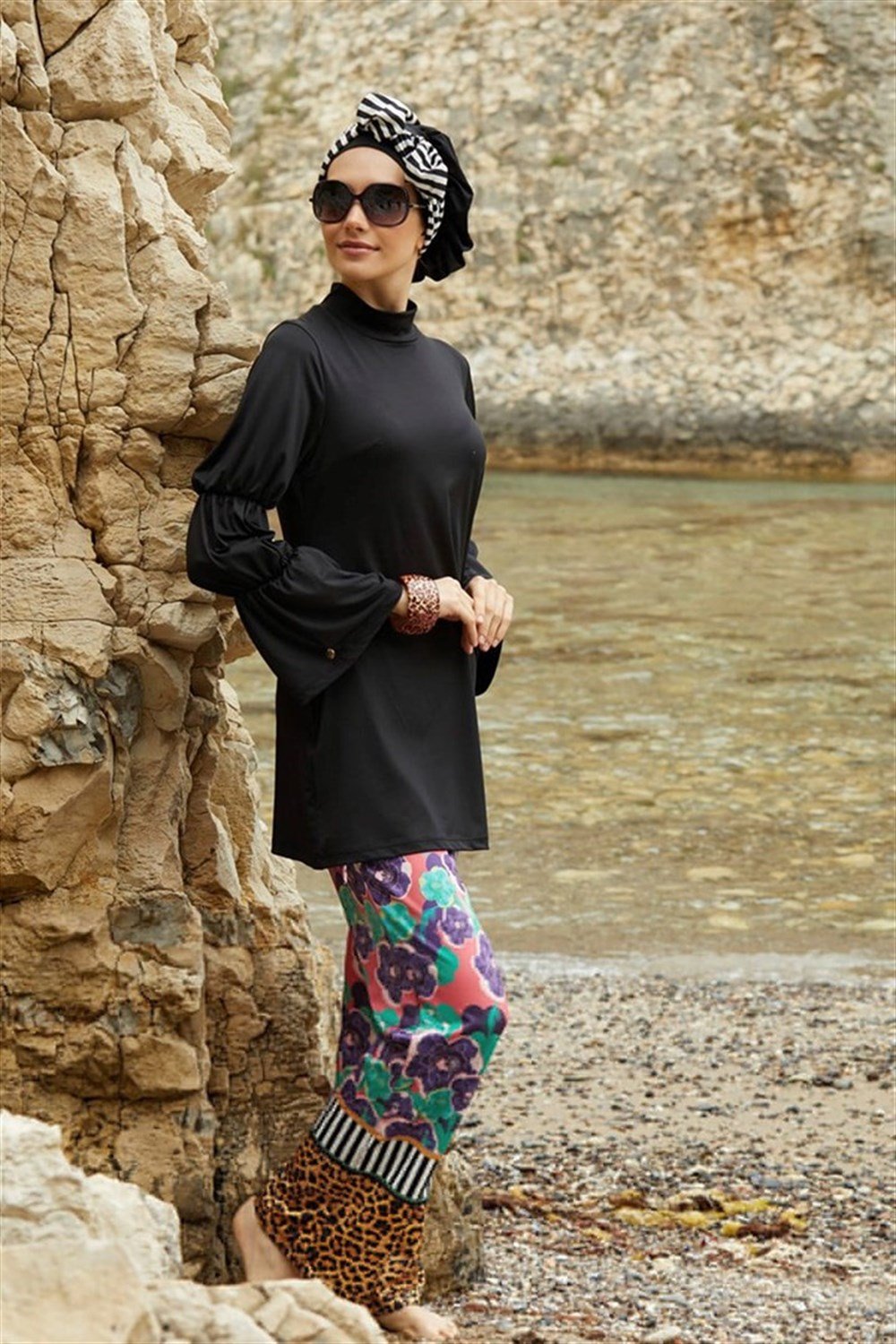 Mayovera Fuşya Çiçekli Tasarım Mayo