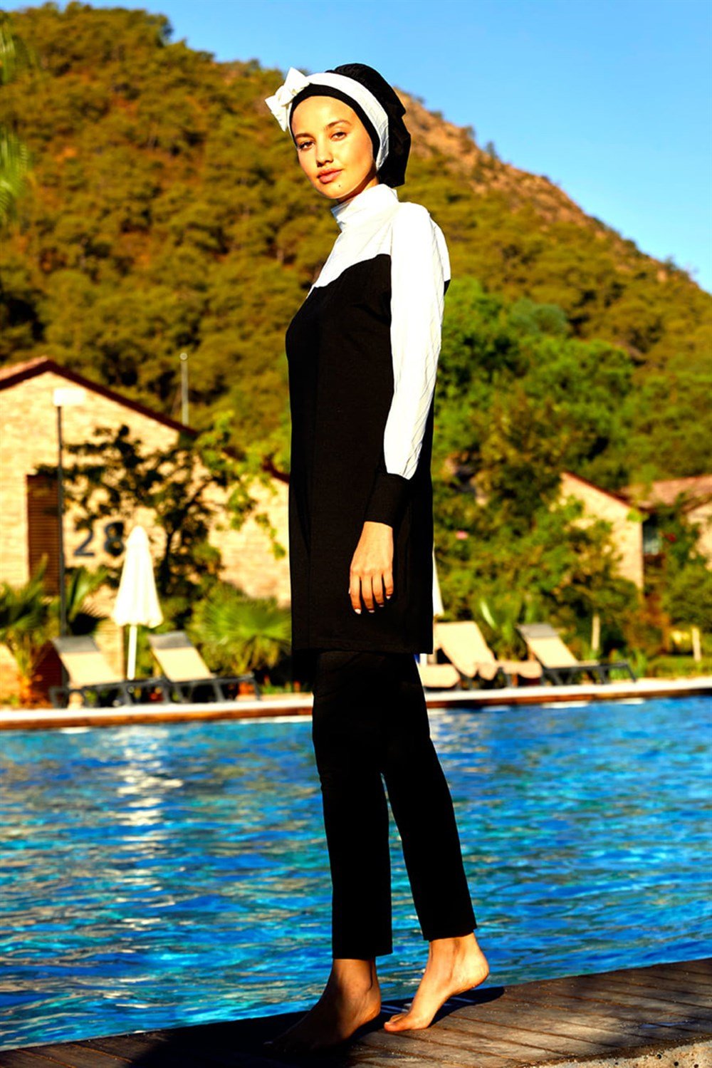 Mayovera Kabartma S&B Tasarım Mayo Tam Kapalı Siyah Beyaz Mayo Remsa Mayo