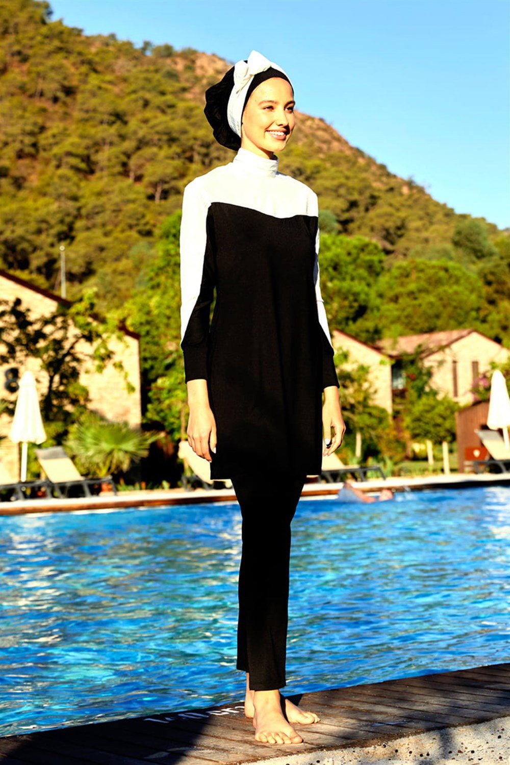 Mayovera Kabartma S&B Tasarım Mayo Tam Kapalı Siyah Beyaz Mayo Remsa Mayo