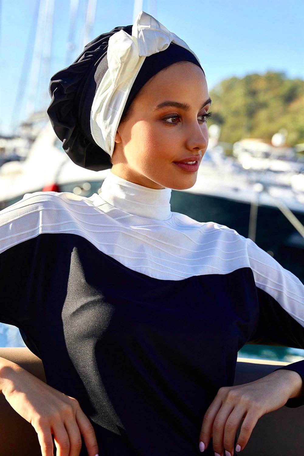 Mayovera Kabartma S&B Tasarım Mayo Tam Kapalı Siyah Beyaz Mayo Remsa Mayo