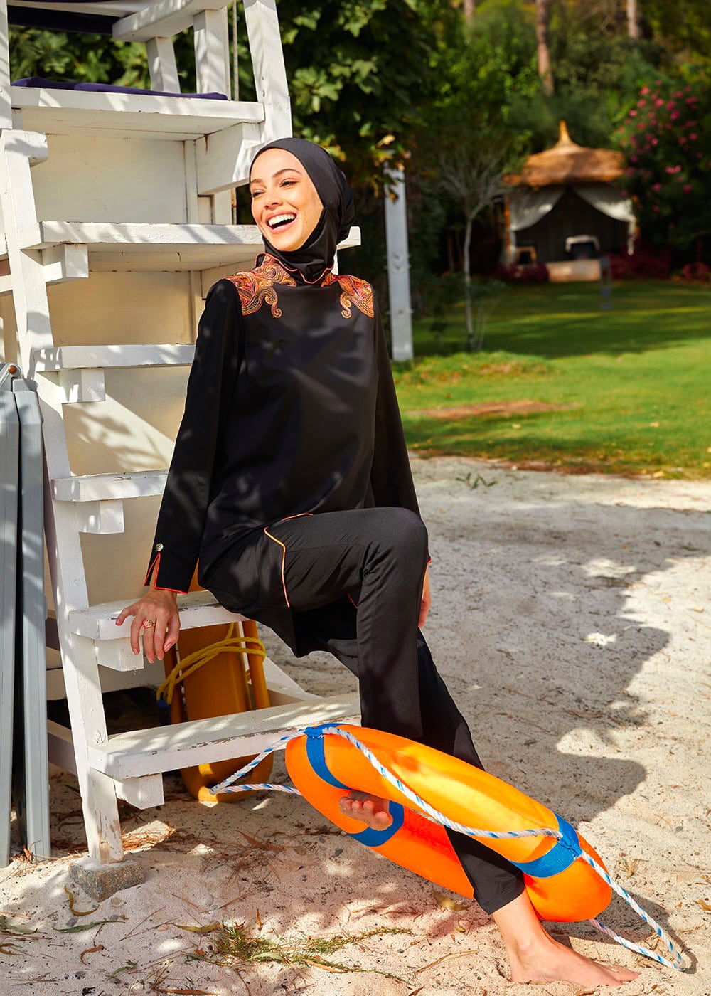 Mayovera Payet Nakış Tasarım Mayo Pembe Tam Kapalı Mayo Remsa Mayo