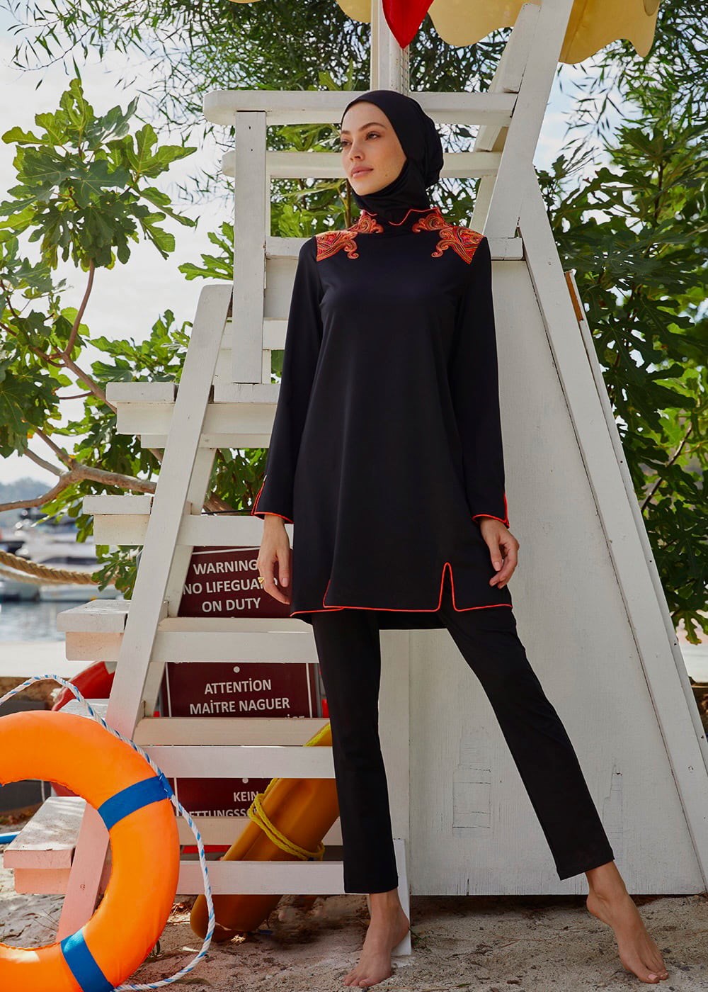 Mayovera Payet Nakış Tasarım Mayo Pembe Tam Kapalı Mayo Remsa Mayo