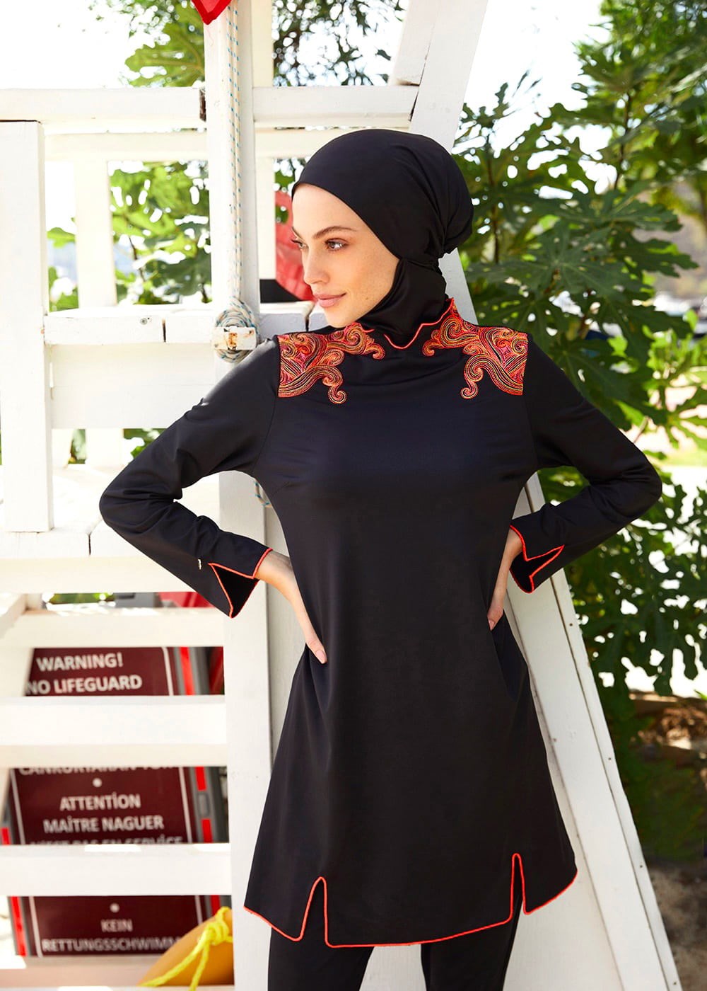 Mayovera Payet Nakış Tasarım Mayo Pembe Tam Kapalı Mayo Remsa Mayo