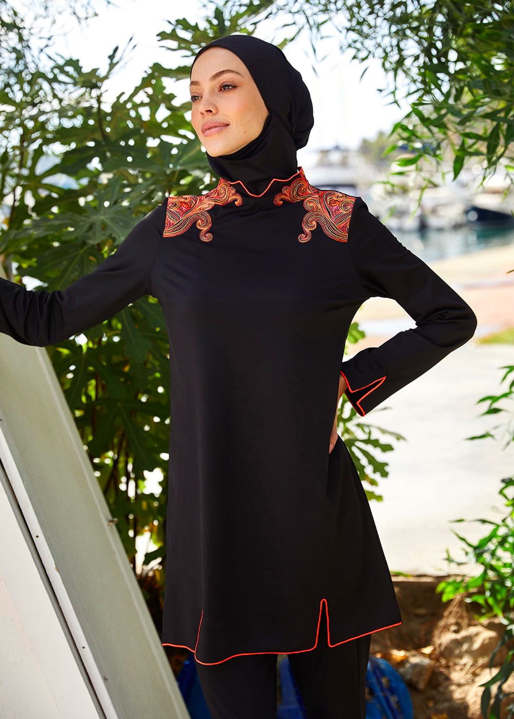 Mayovera Payet Nakış Tasarım Mayo Pembe Tam Kapalı Mayo Remsa Mayo