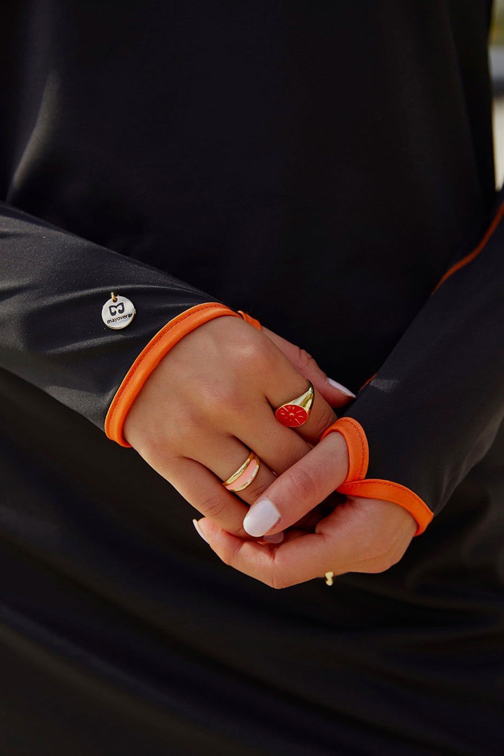 Mayovera Yengeç Nakışlı Tasarım Mayo Tam Kapalı Mayo Remsa Mayo