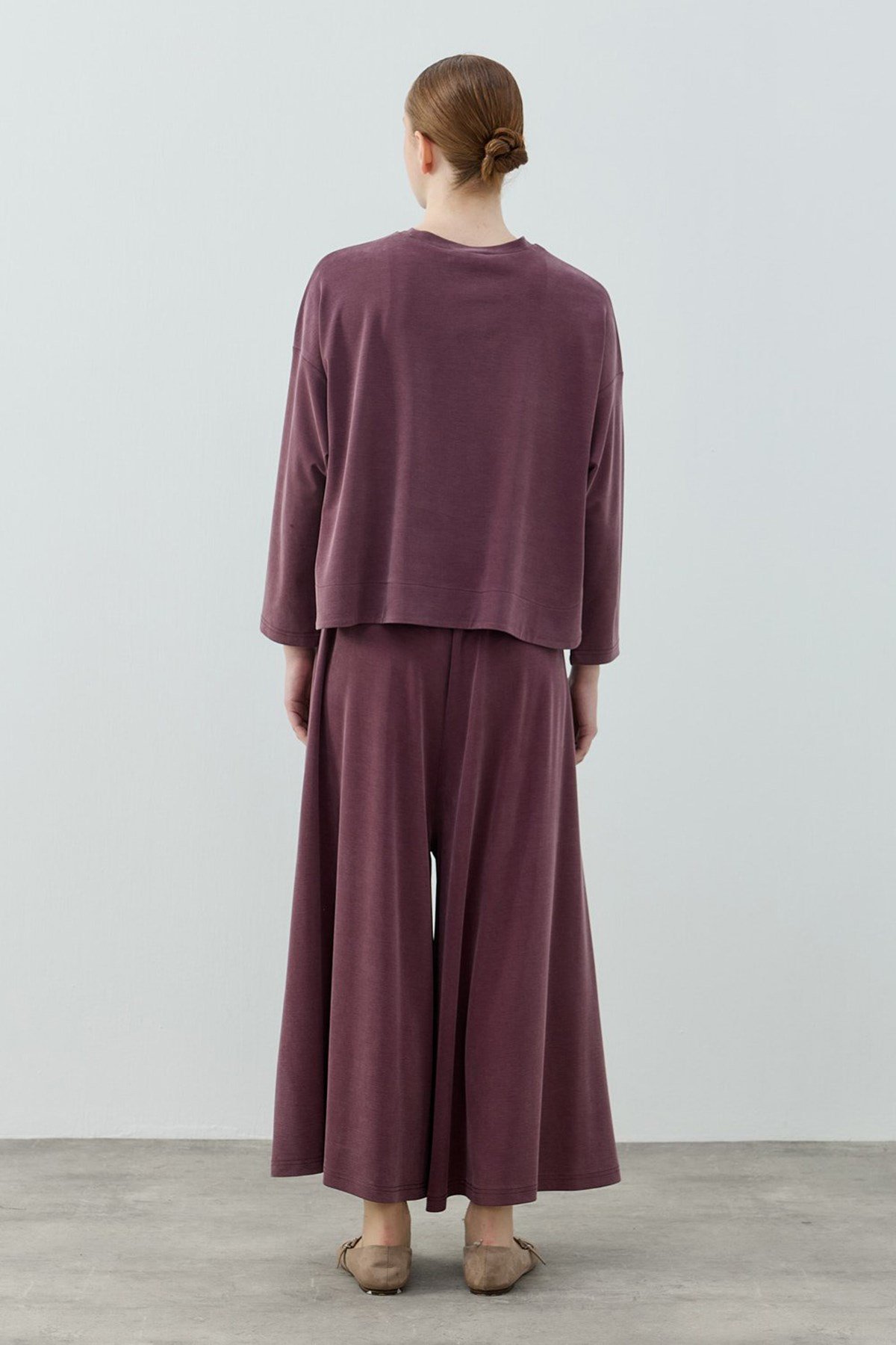 Merwish Basic Bambu Pantolonlu Takım 1804 Bordo