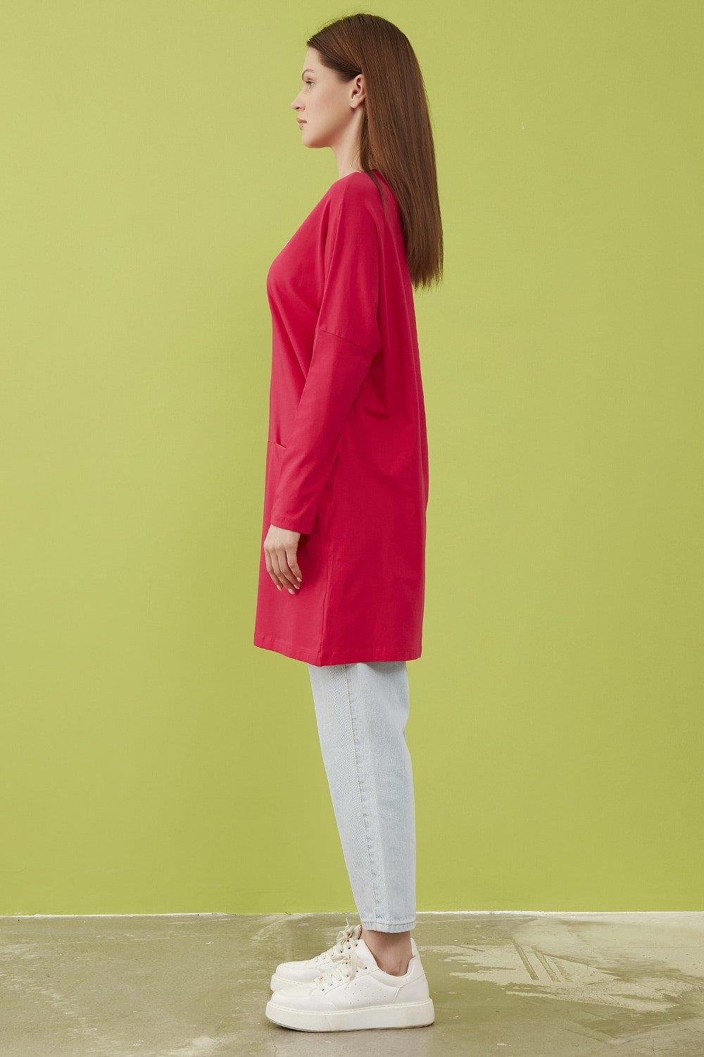 Merwishop Broş Cepli Tunik Fuşya