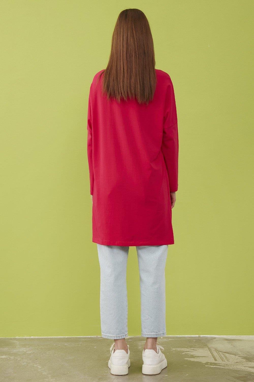 Merwishop Broş Cepli Tunik Fuşya