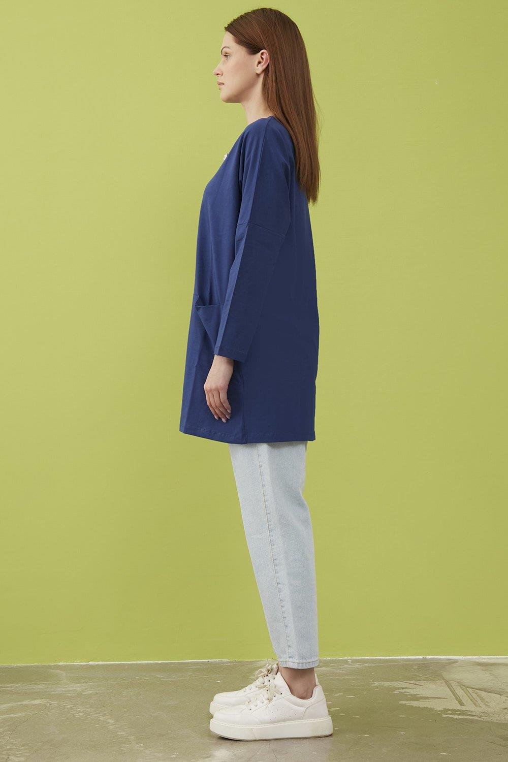 Merwishop Broş Cepli Tunik İndigo