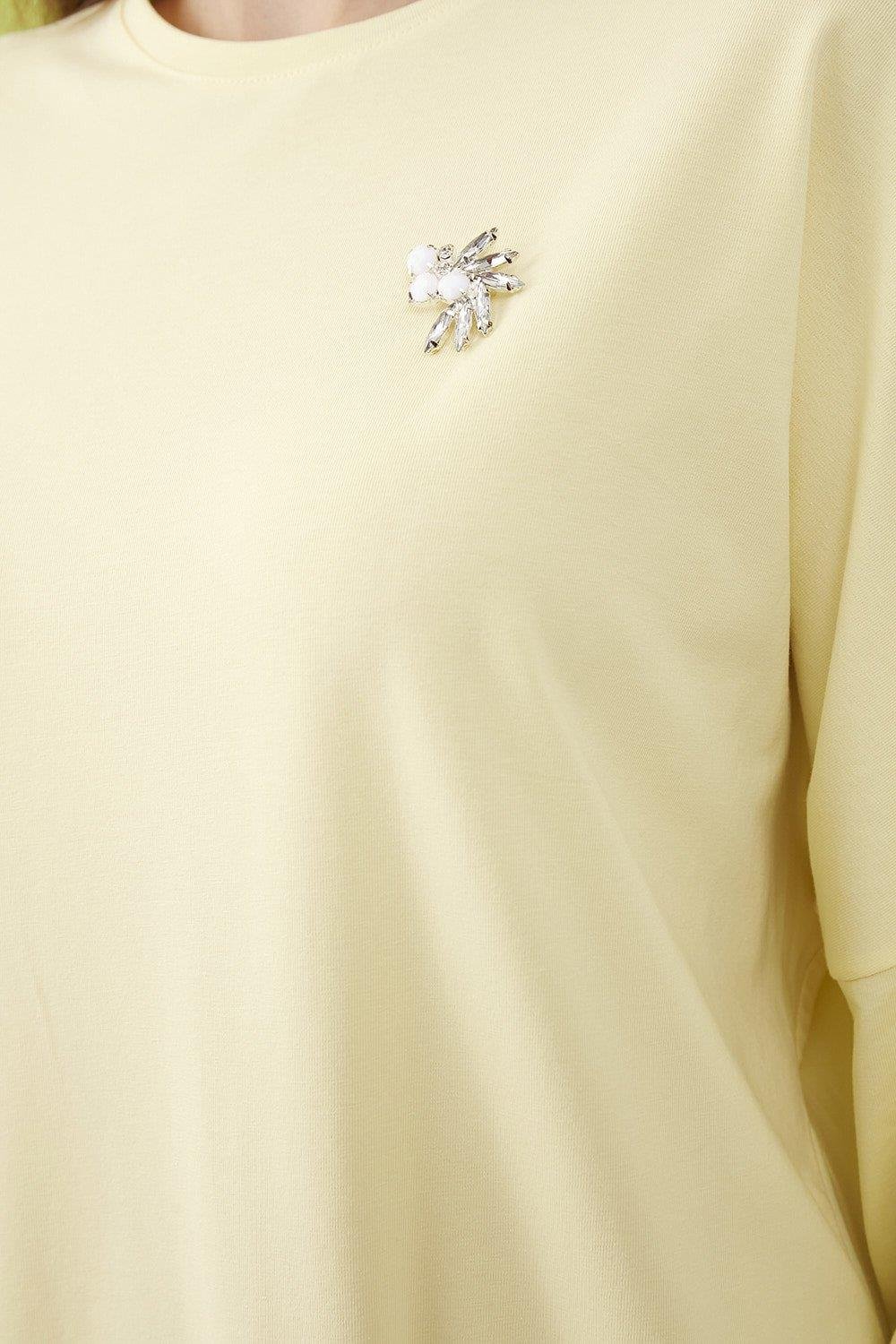 Merwishop Broş Cepli Tunik Sarı