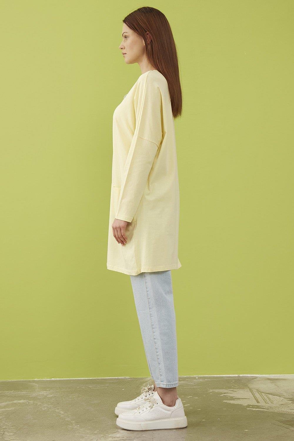 Merwishop Broş Cepli Tunik Sarı