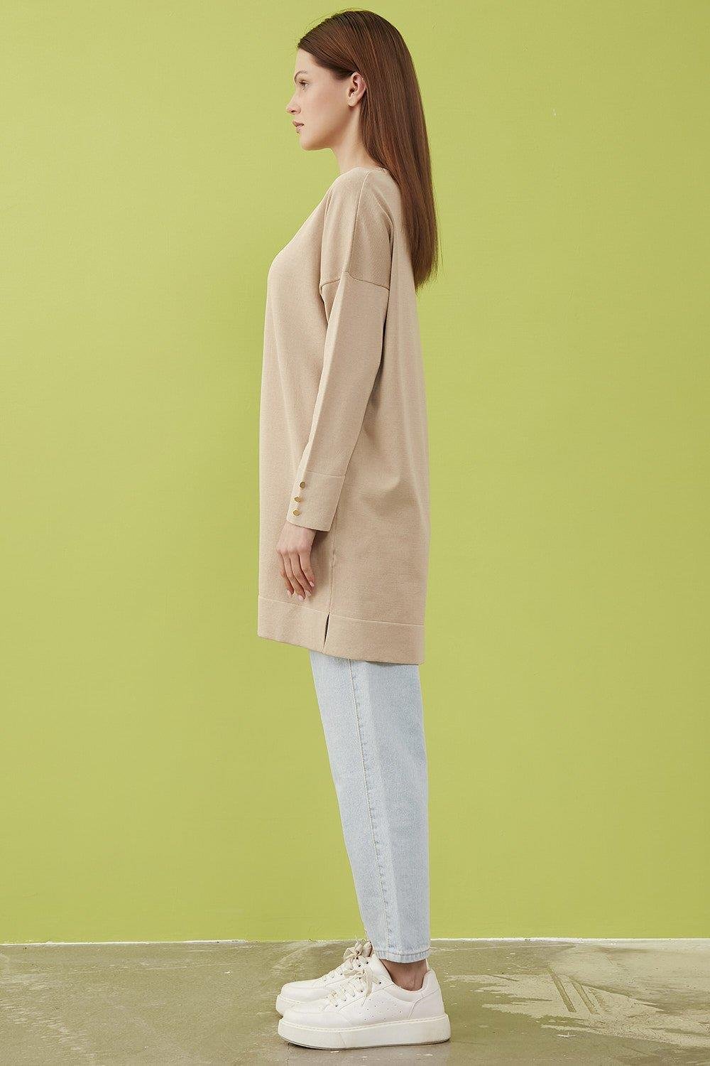 Merwishop Simli Triko Tunik Camel