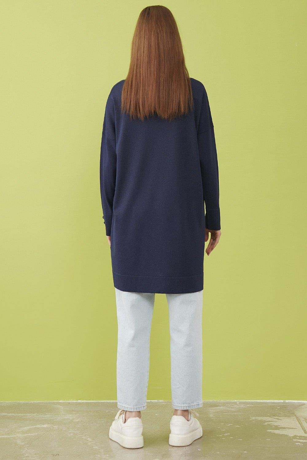 Merwishop Simli Triko Tunik Lacivert