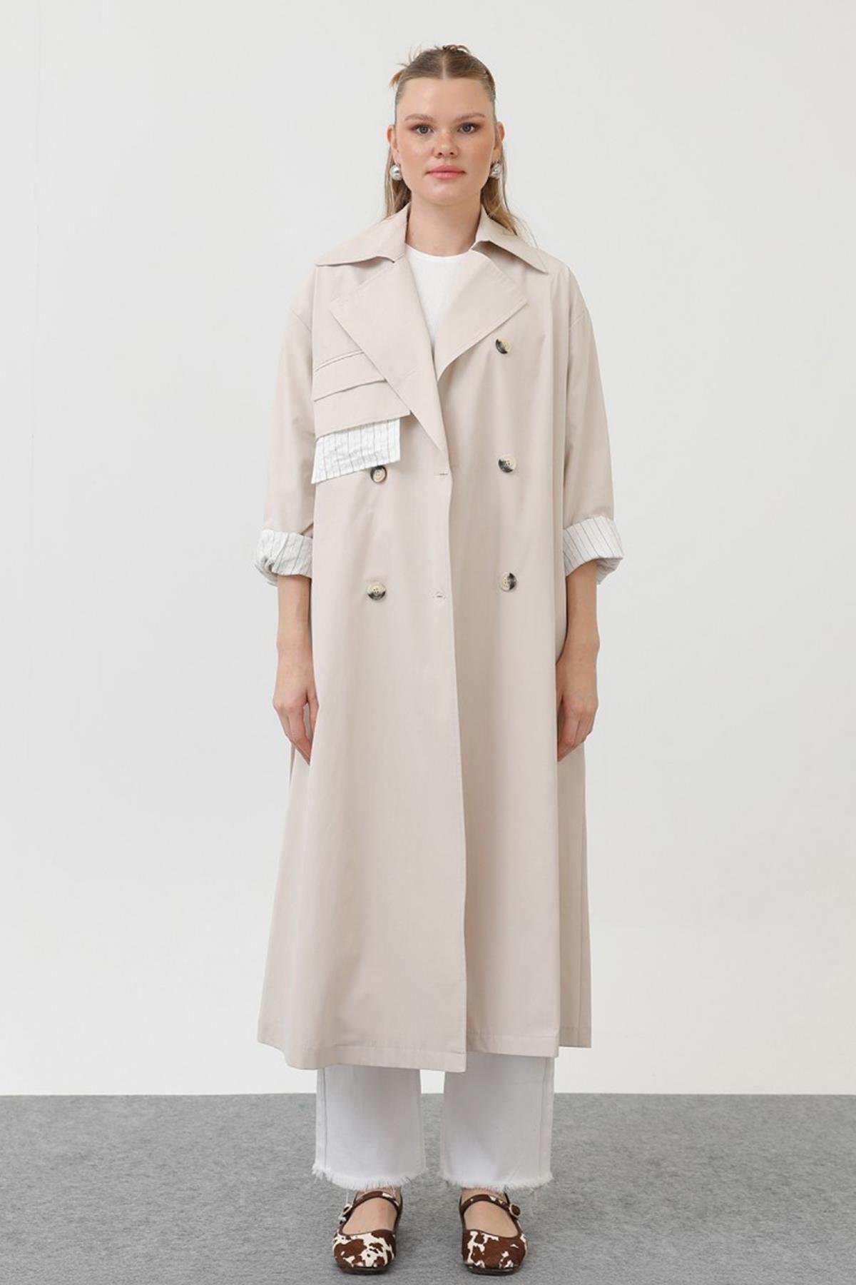 Mevsimlik Trençkot 32141 Bej