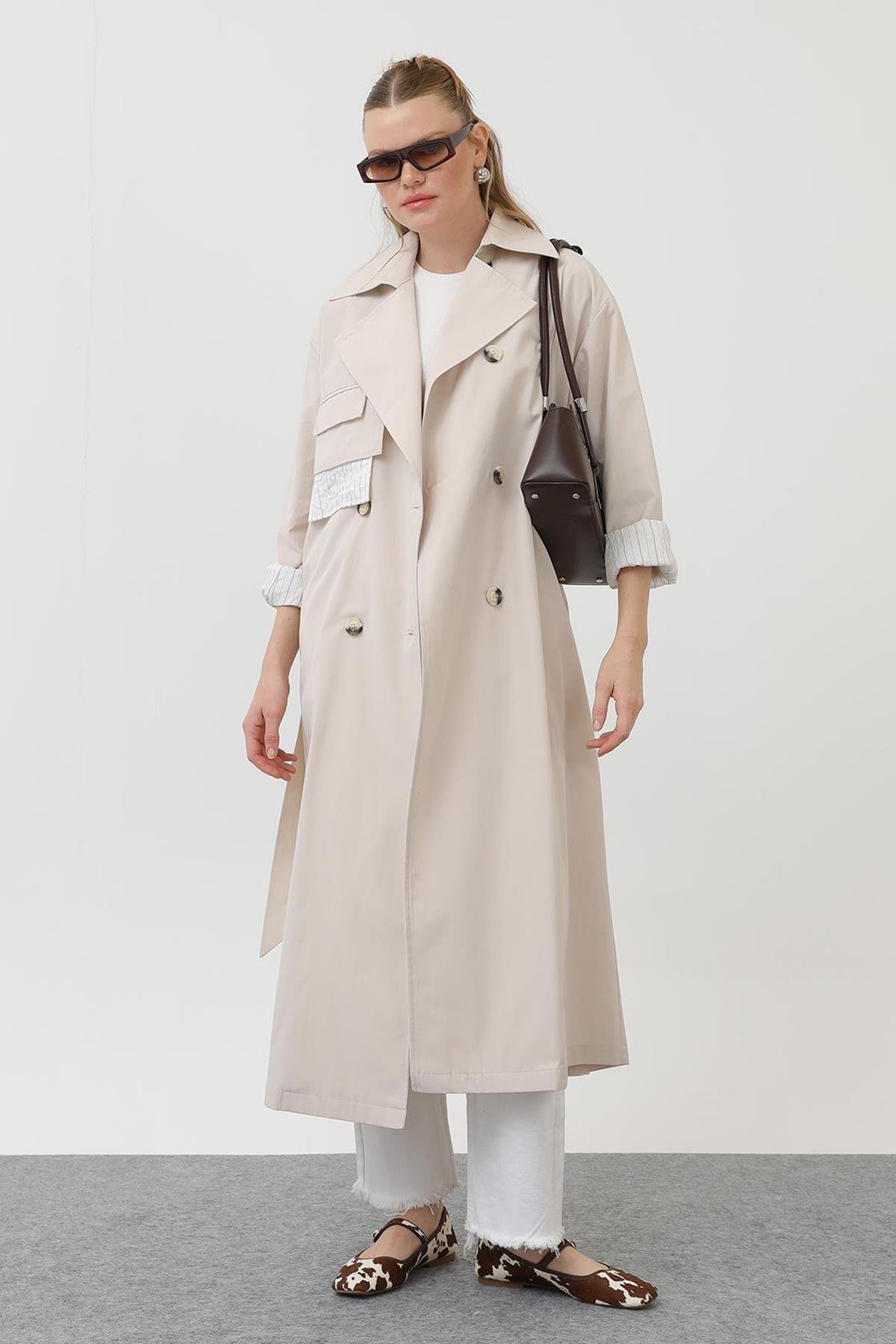 Mevsimlik Trençkot 32141 Bej