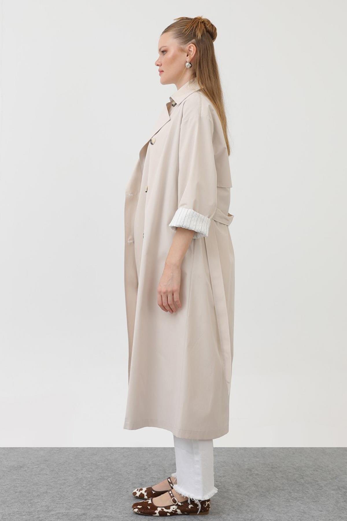 Mevsimlik Trençkot 32141 Bej