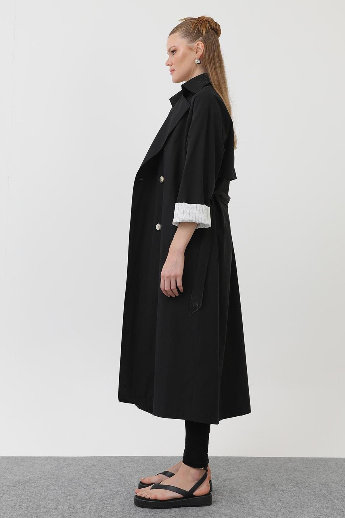 Mevsimlik Trençkot 32141 Siyah