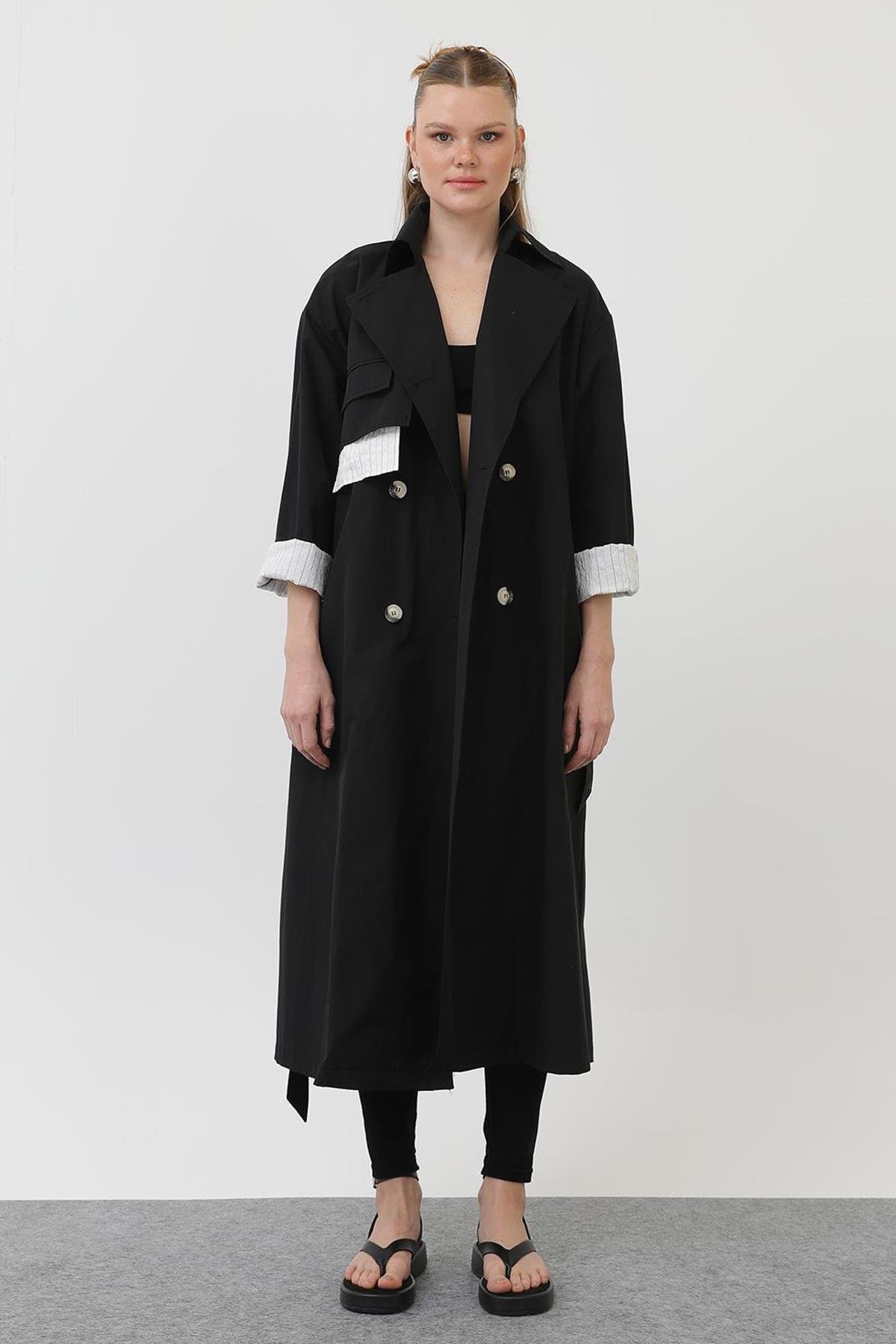 Mevsimlik Trençkot 32141 Siyah