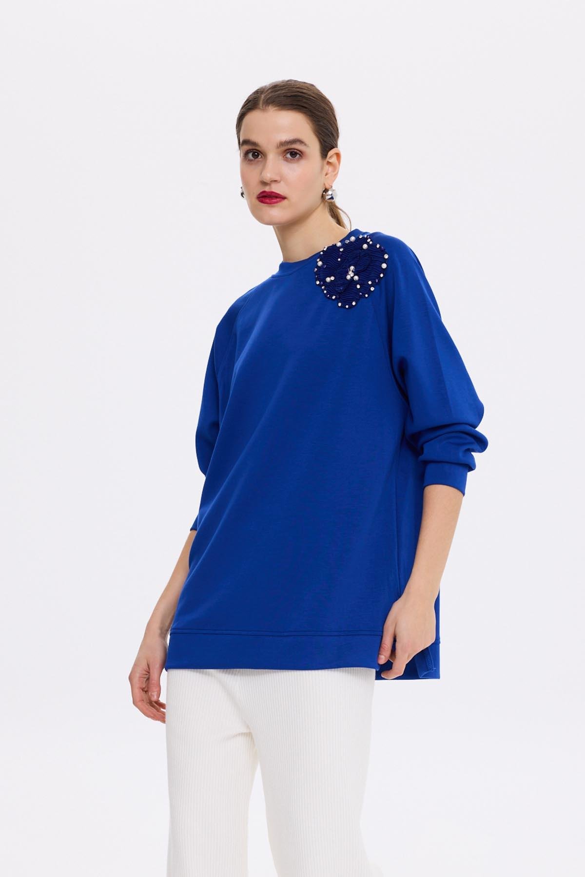 Missemramiss Aksesuarlı Comfort Sweatshirt 4631 Saks