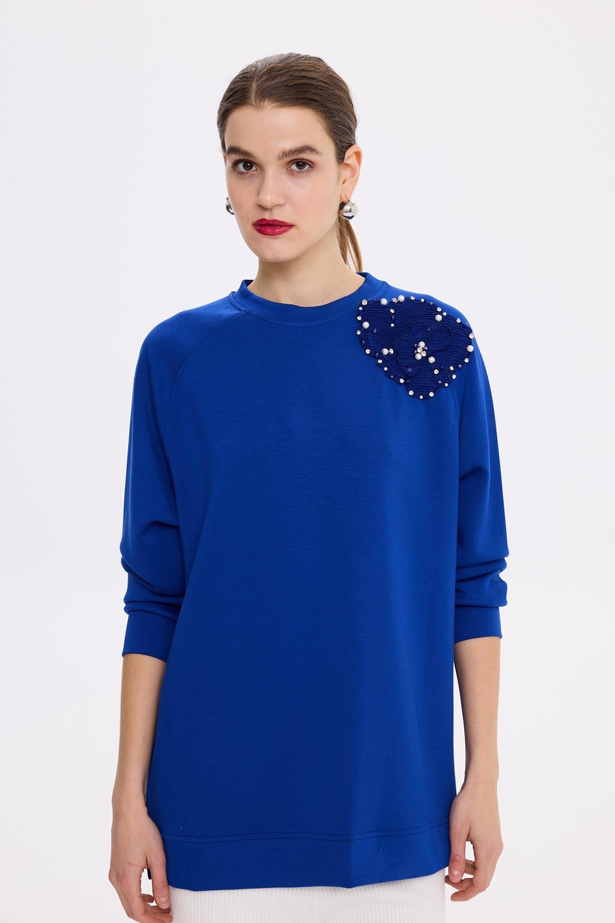 Missemramiss Aksesuarlı Comfort Sweatshirt 4631 Saks