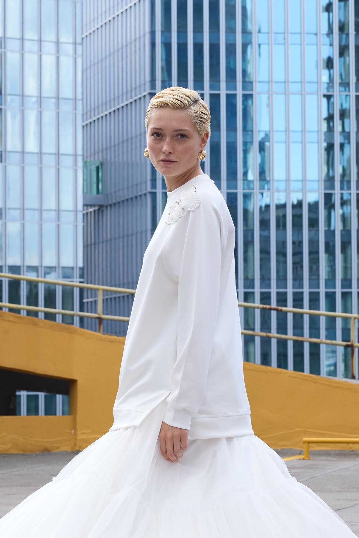 Missemramiss Aksesuarlı Comfort Sweatshirt 4631 Ekru