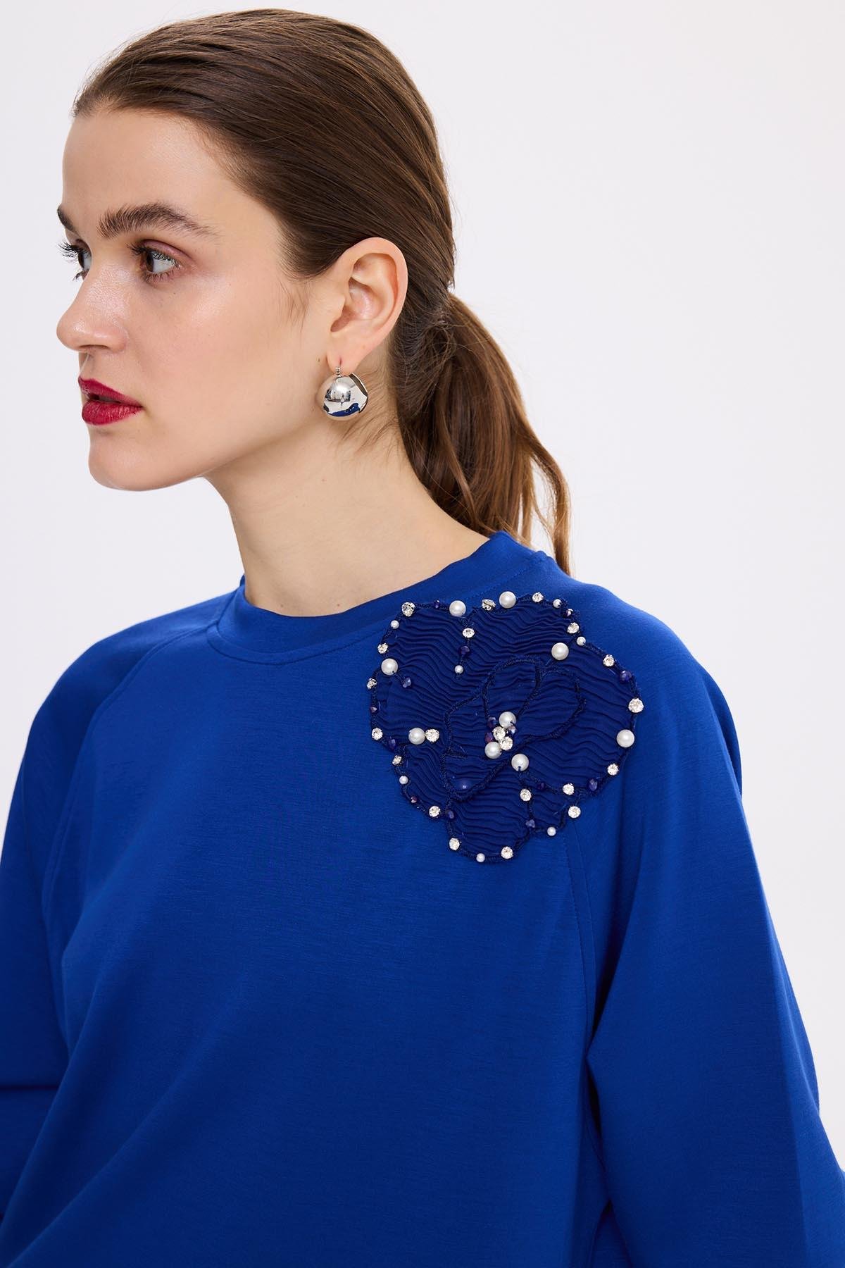 Missemramiss Aksesuarlı Comfort Sweatshirt 4631 Saks