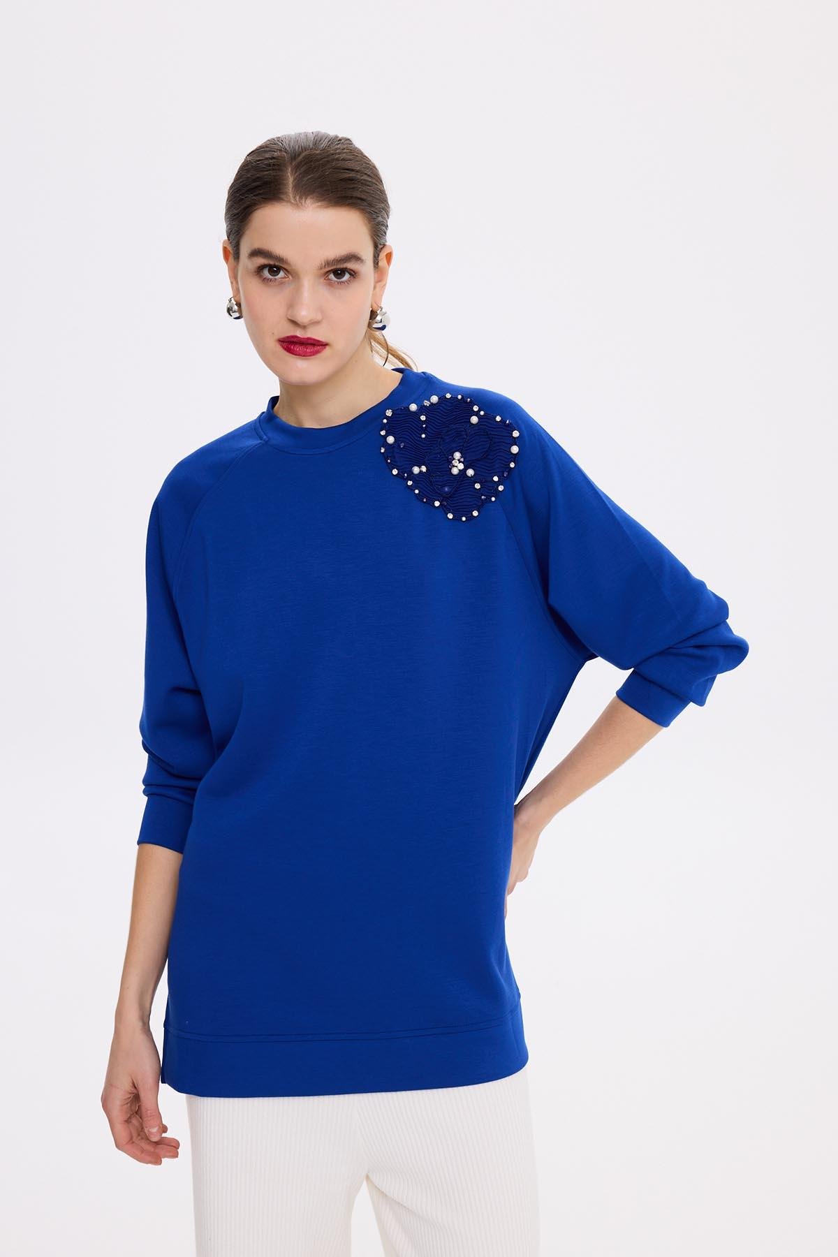 Missemramiss Aksesuarlı Comfort Sweatshirt 4631 Saks