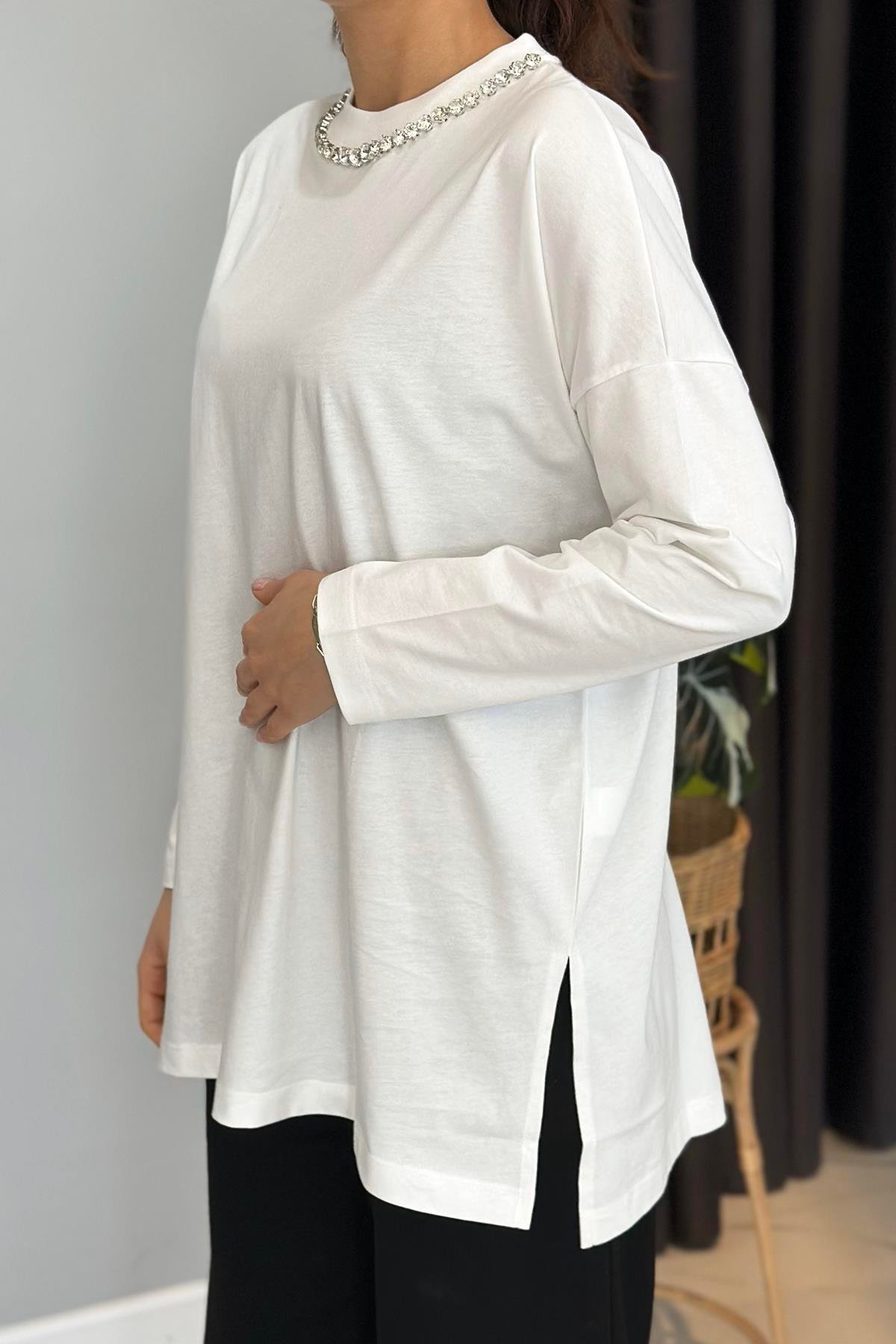 Missemramiss Basic Sweatshirt 4737 Ekru