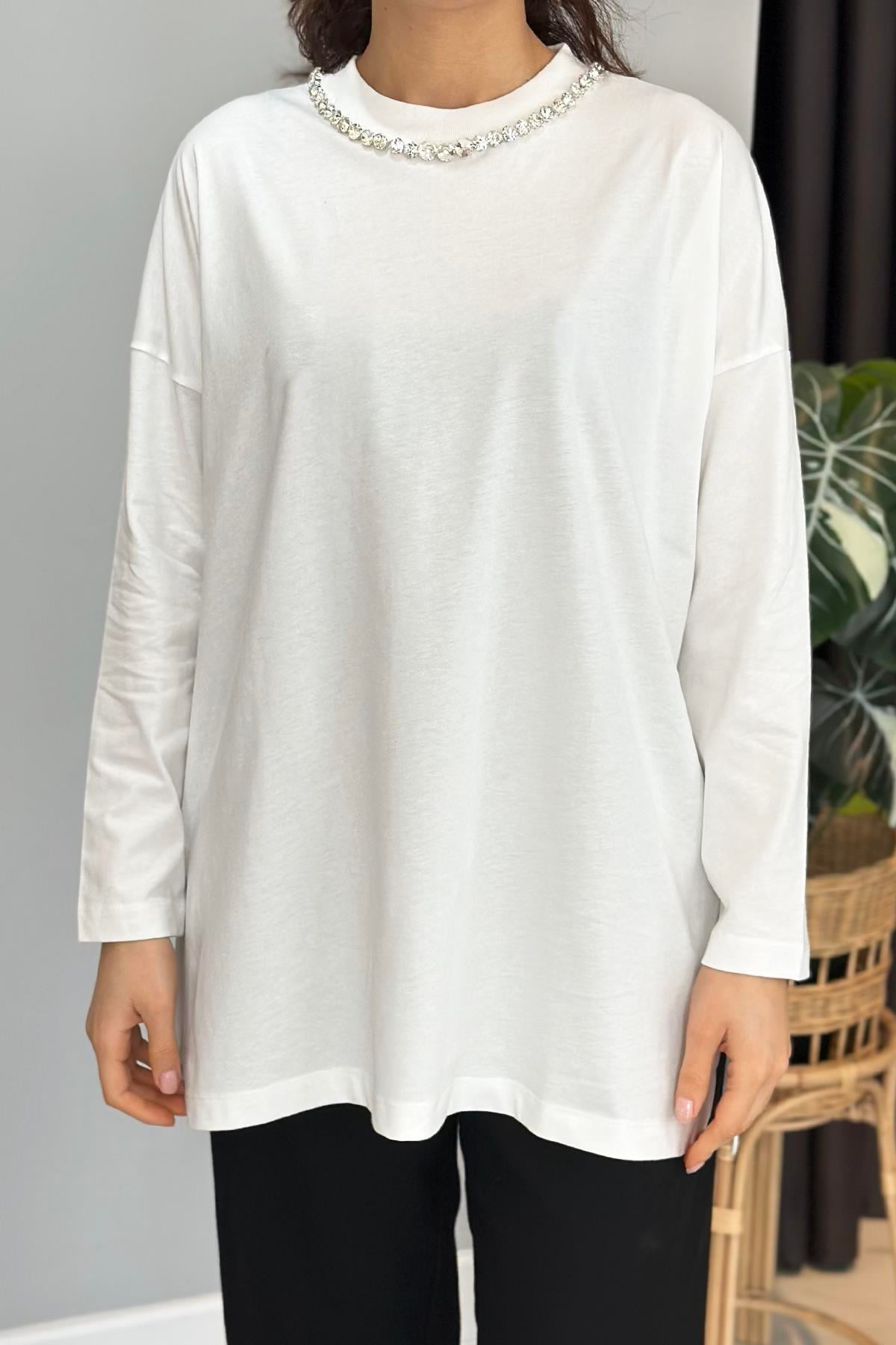 Missemramiss Basic Sweatshirt 4737 Ekru