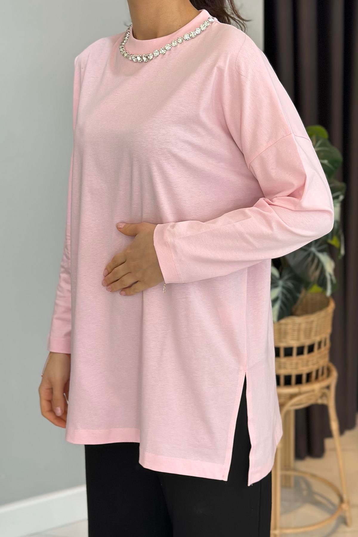 Missemramiss Basic Sweatshirt 4737 Pembe
