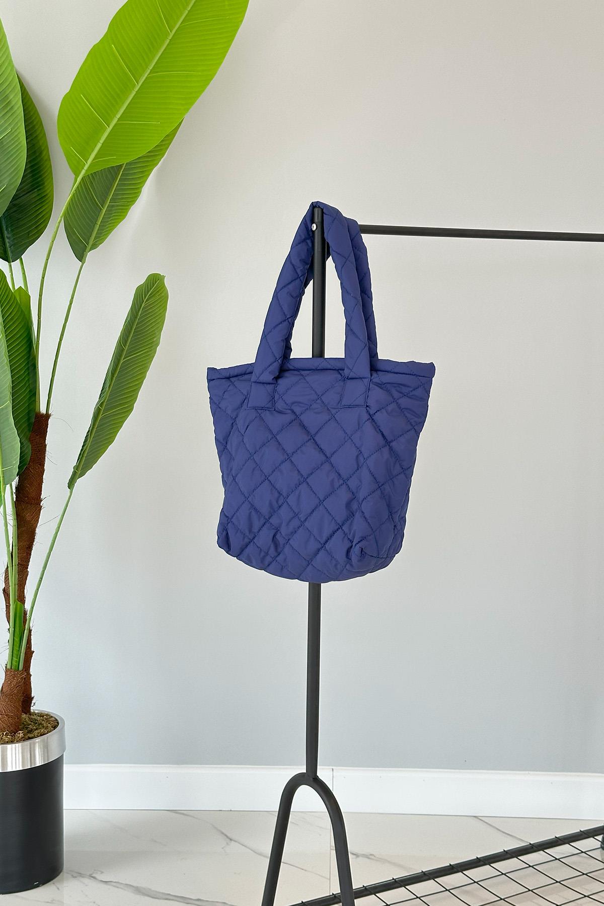 Missemramiss Çantalı Kapitone Kaban Mont 4104 Saks