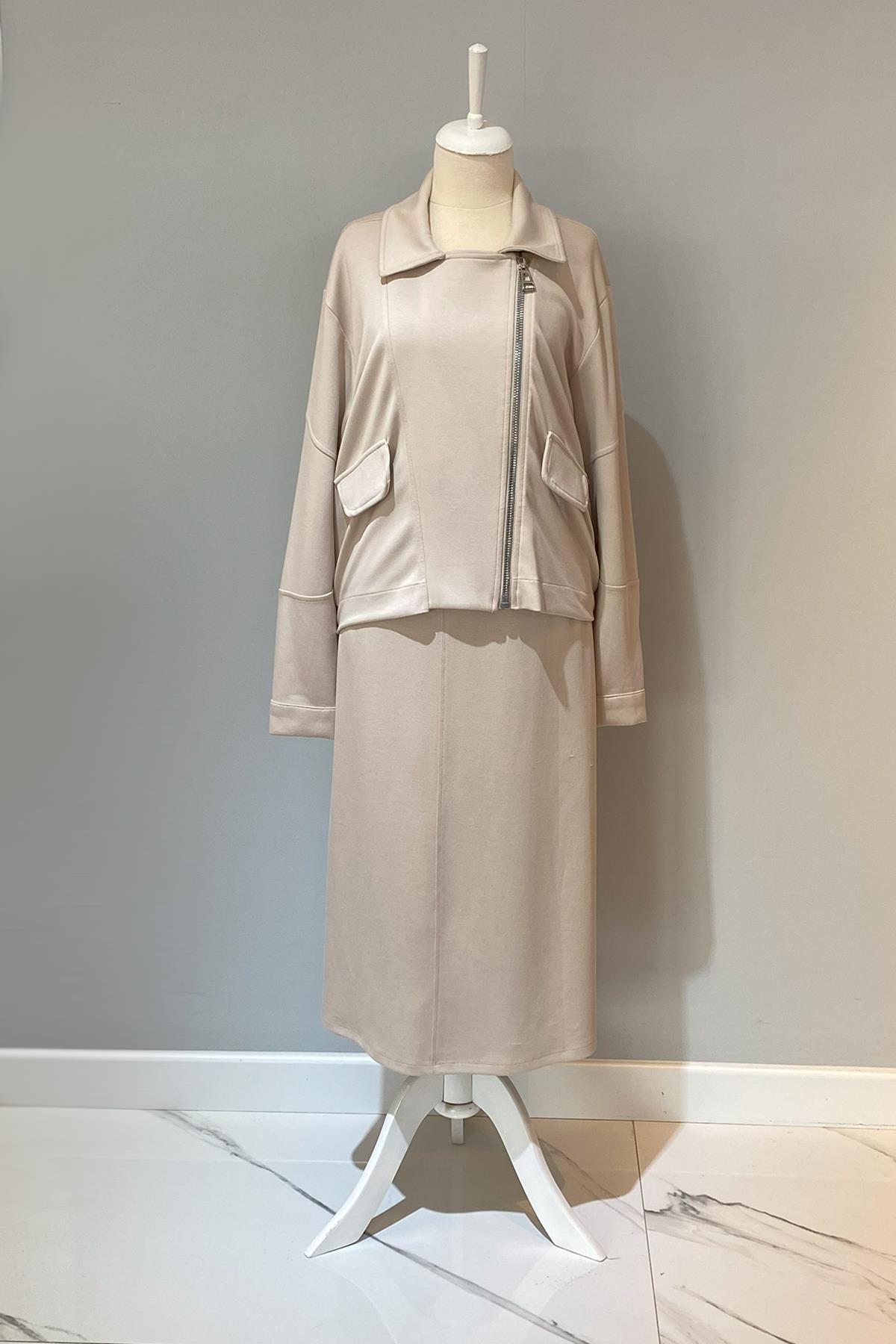 Missemramiss Cep Detay Etekli Takım 4309 Bej