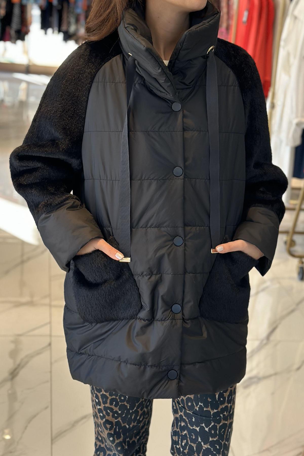 Missemramiss Comfort Kürk Detaylı Şişme Mont 4559 Siyah