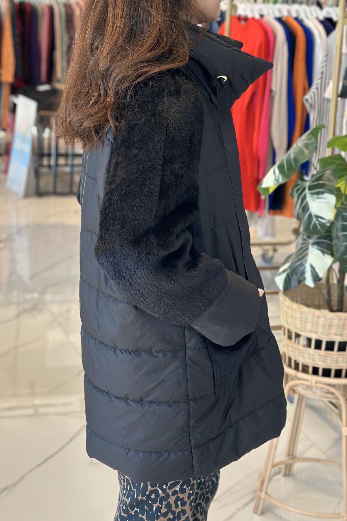 Missemramiss Comfort Kürk Detaylı Şişme Mont 4559 Siyah