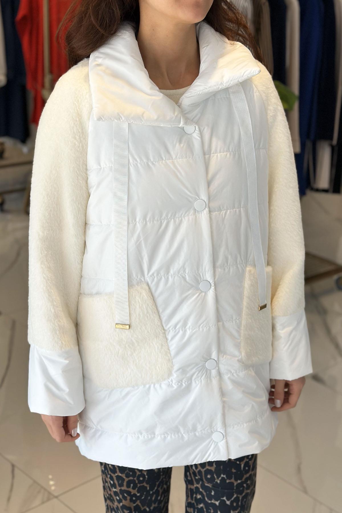 Missemramiss Comfort Kürk Detaylı Şişme Mont 4559 Ekru