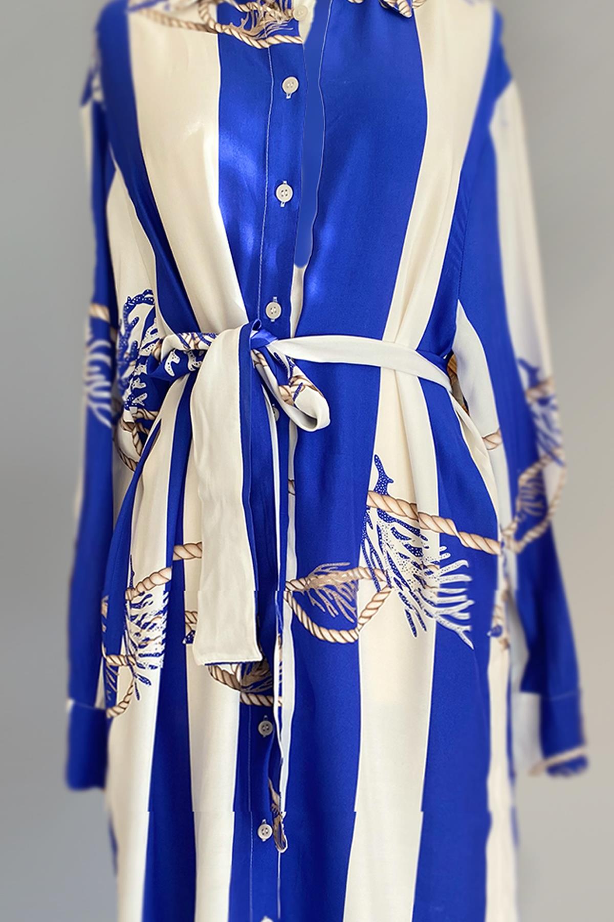 Missemramiss Floş Viskon Summer Gömlek Tunik 3938 Ekru