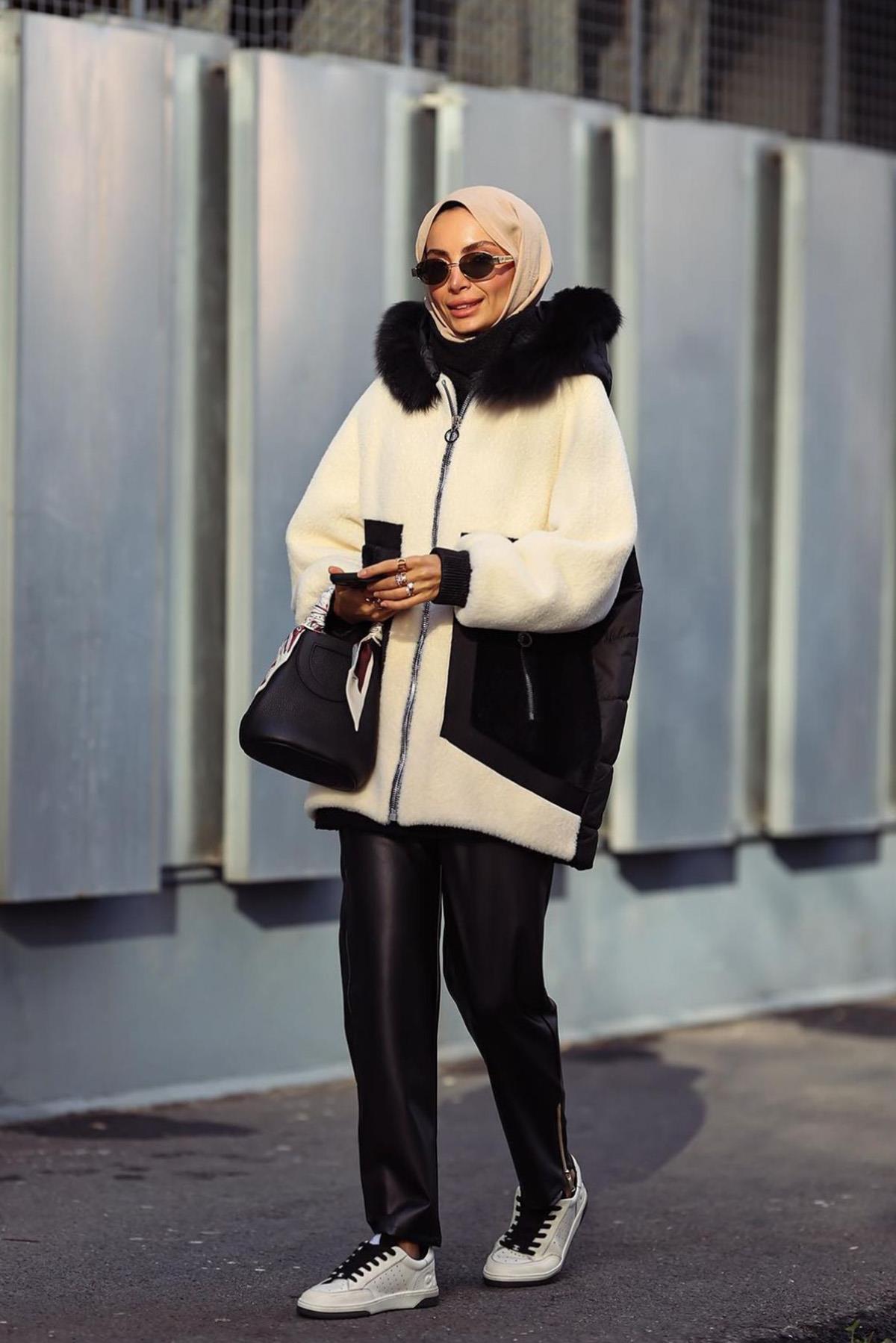 Missemramiss Kürklü Alkantre Mont 4143 Ekru