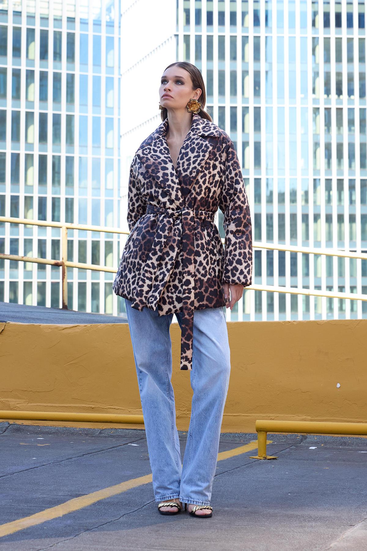 Missemramiss Leopar Desenli Mont 4500 Kahverengi