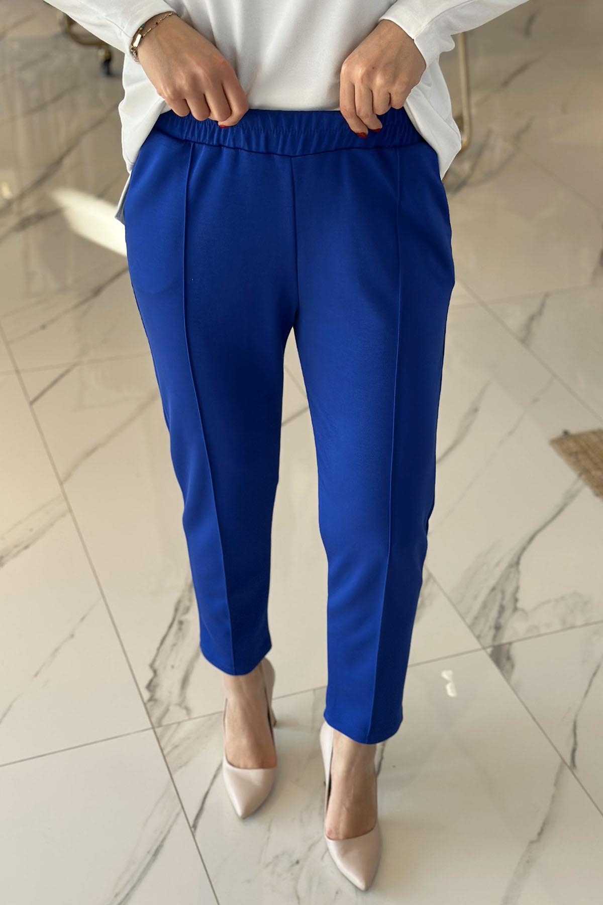 Missemramiss Nervürlü Pantolon 4622 Saks