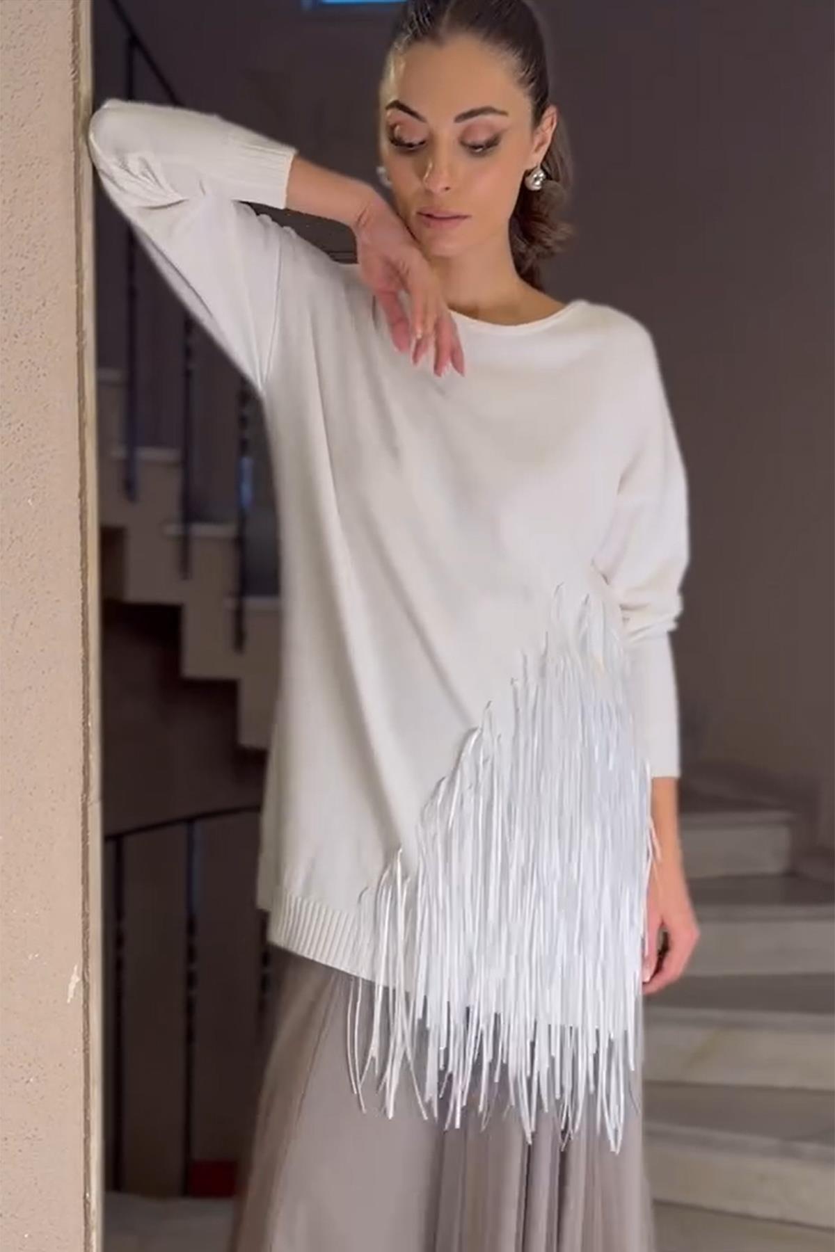 Missemramiss Rope Basic Triko Kazak 4585 Ekru