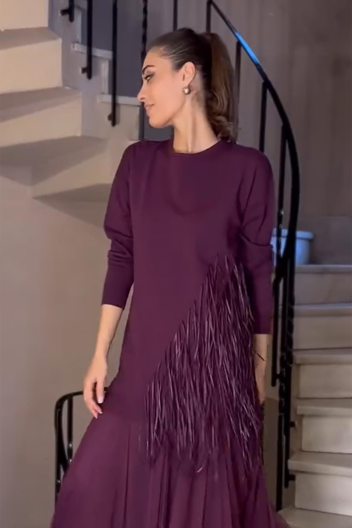 Missemramiss Rope Basic Triko Kazak 4585 Mürdüm