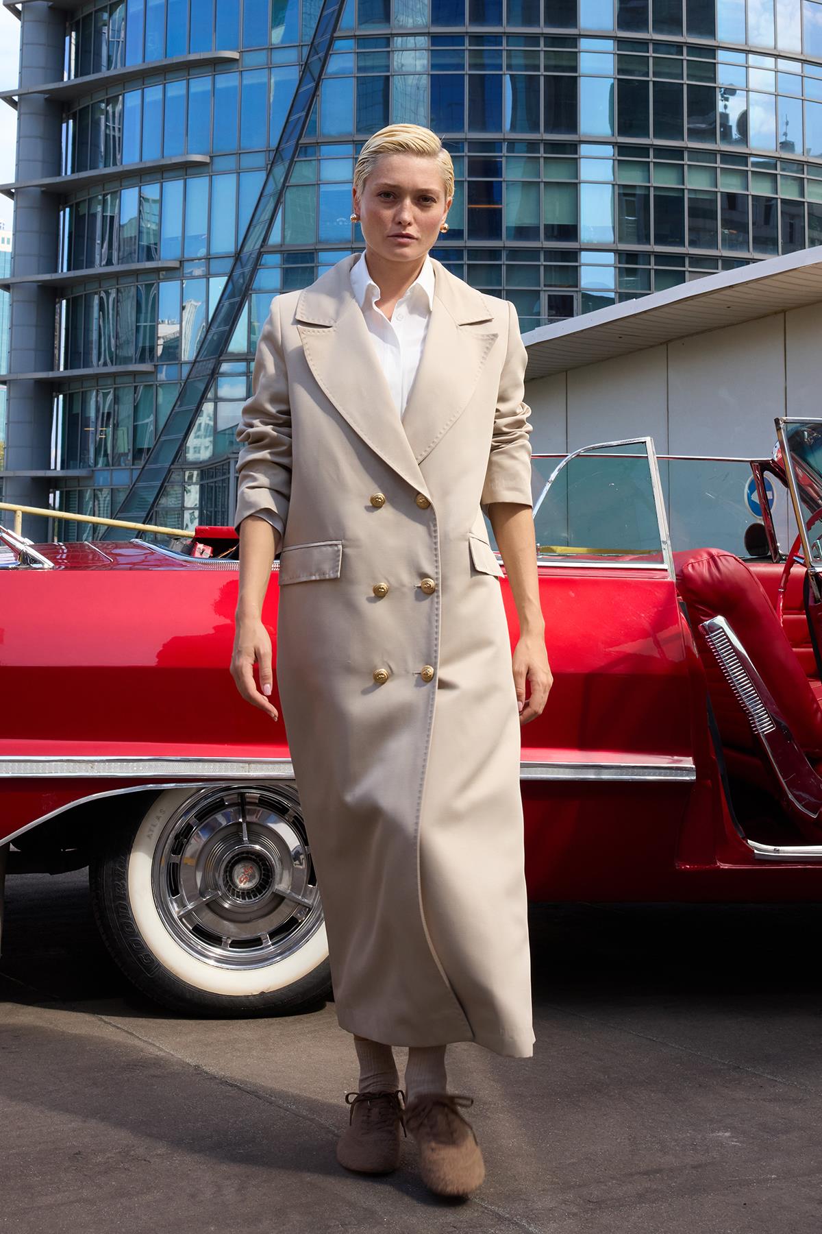 Missemramiss Rosa Blazer Trençkot 4551 Bej