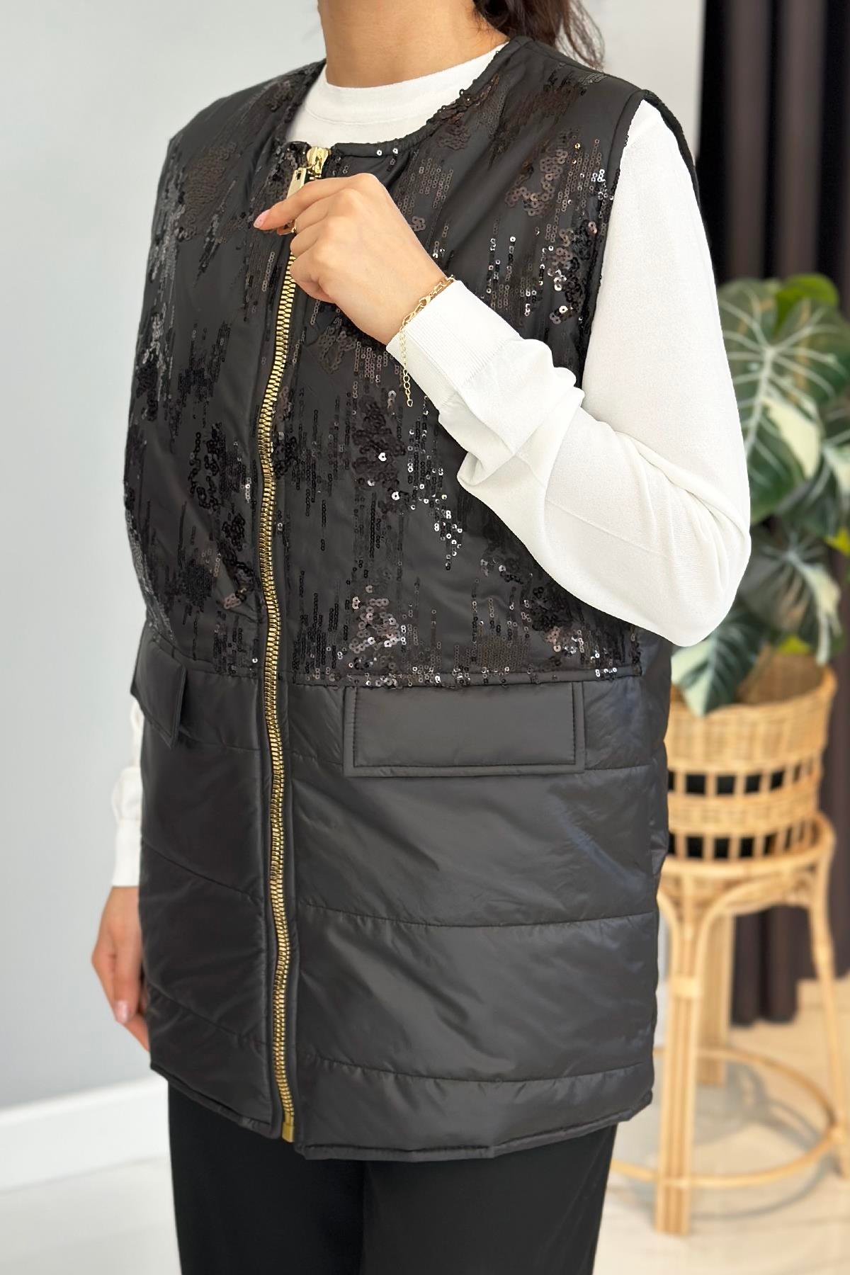 Missemramiss Shiny Yelek 4790 Siyah