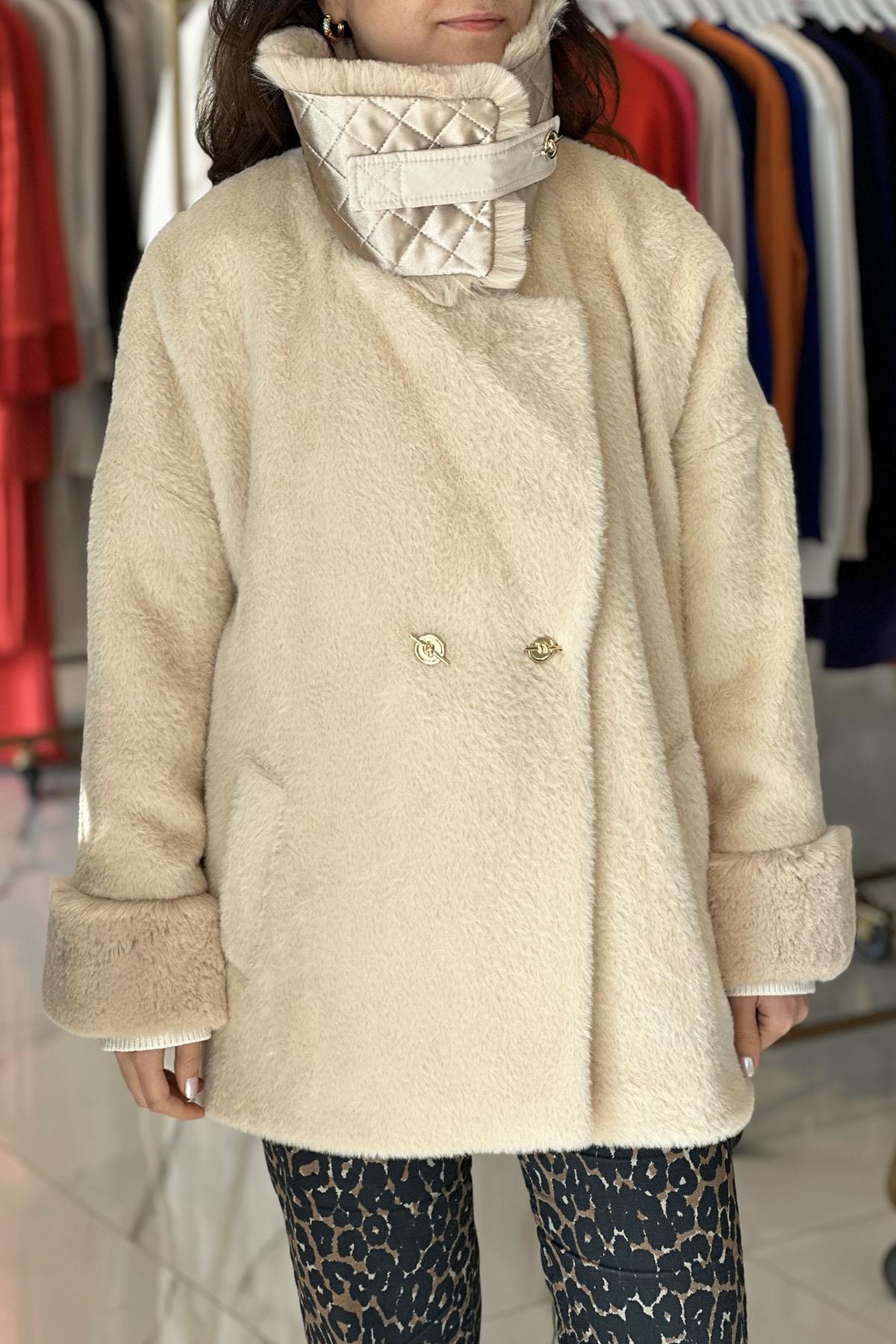 Missemramiss Special Viverre Kürklü Mont 4555 Bej