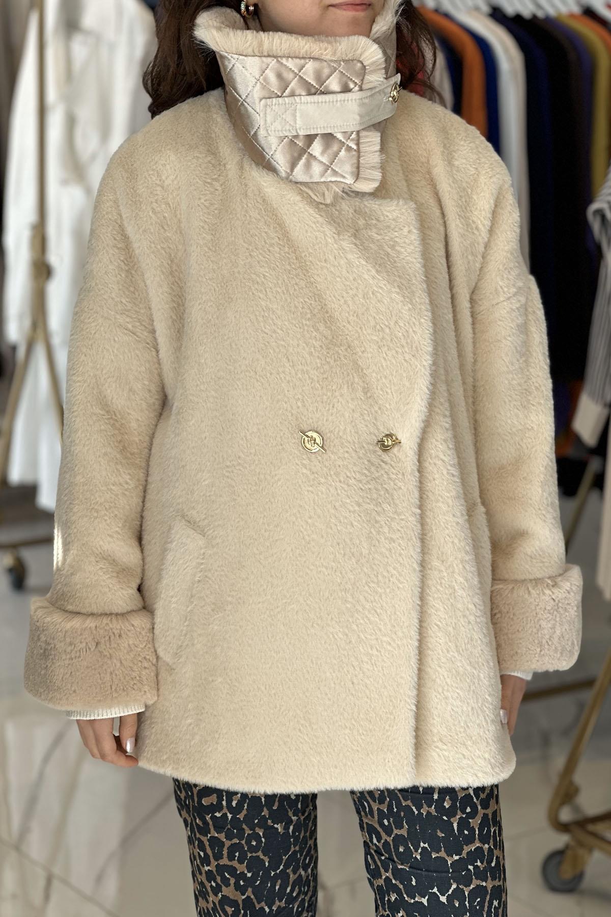 Missemramiss Special Viverre Kürklü Mont 4555 Bej