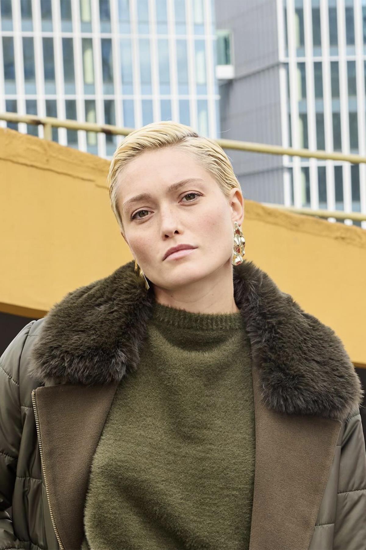 Missemramiss Speciale Biker Şişme Mont 4557 Haki 