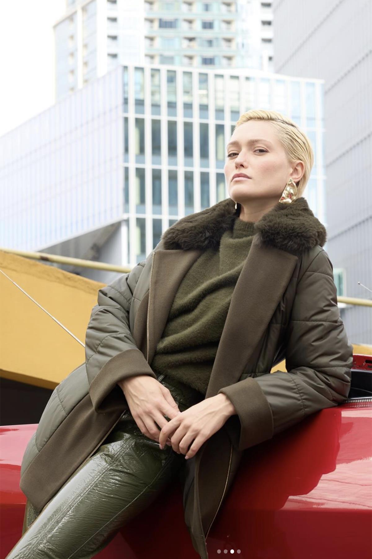 Missemramiss Speciale Biker Şişme Mont 4557 Haki 