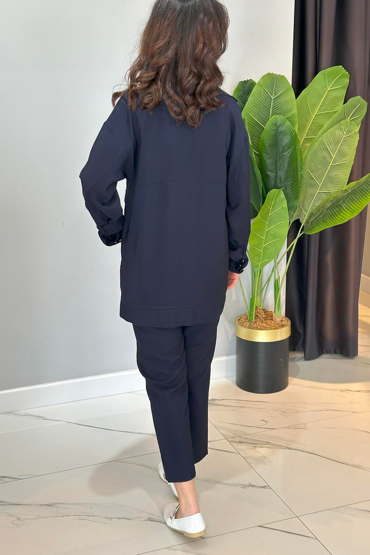 Missemramiss Taş Detay Pantolonlu Takım 4773 Lacivert