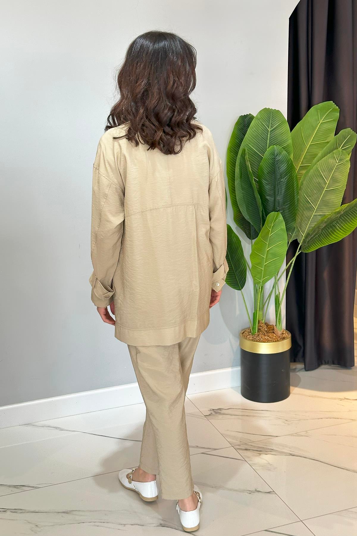 Missemramiss Taş Detay Pantolonlu Takım 4773 Bej